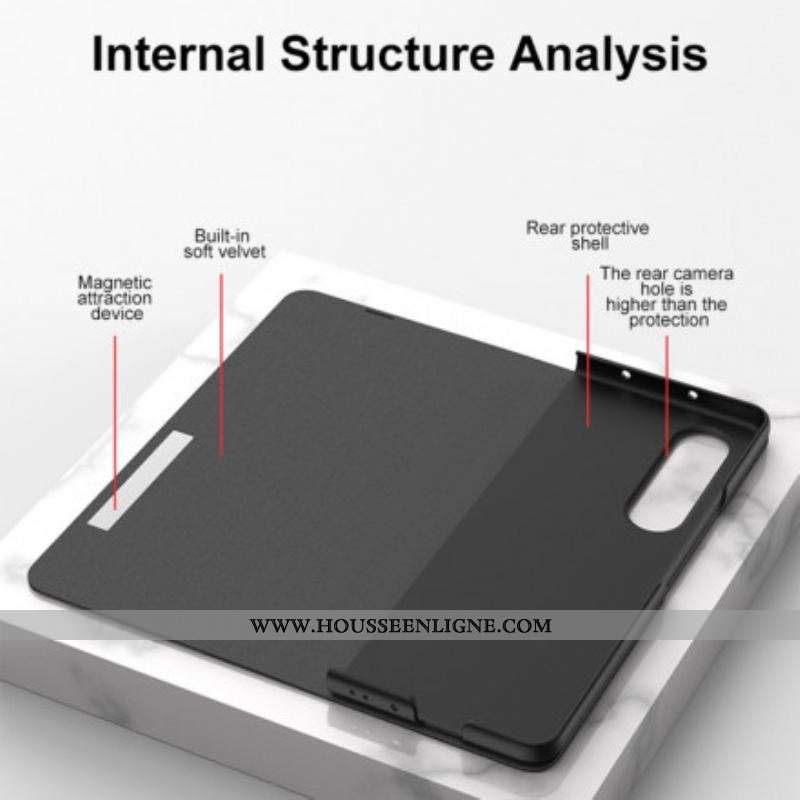 Flip Cover Samsung Galaxy Z Fold 3 5G Verre Trempé et Simili Cuir