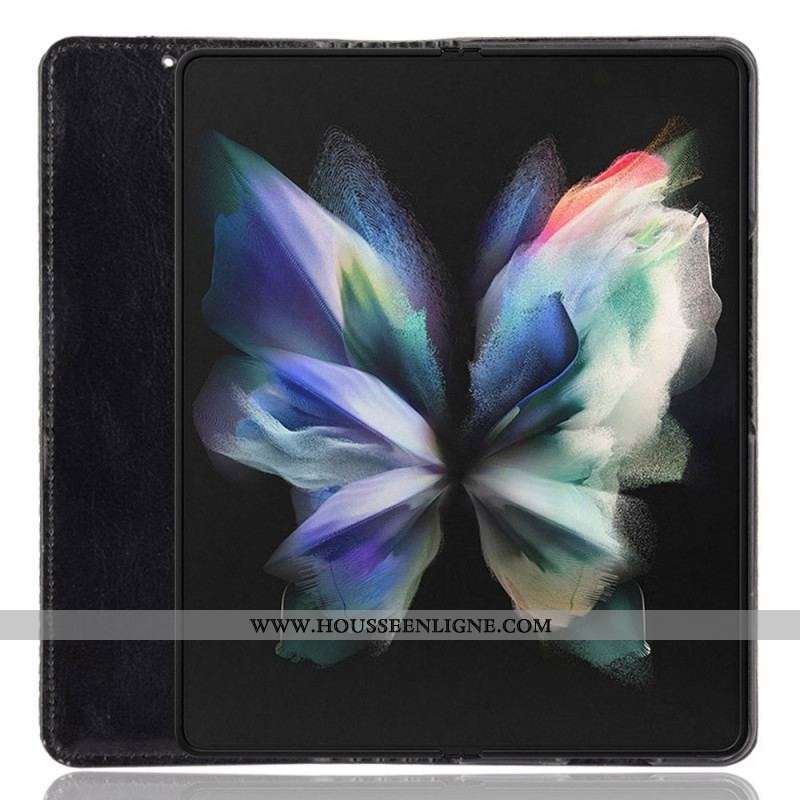 Flip Cover Samsung Galaxy Z Fold 4 Rétro Rangment à Stylet