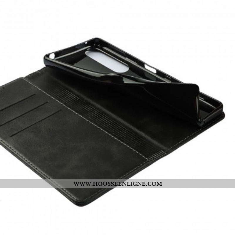 Flip Cover Sony Xperia 1 III Cuir Véritable Classique