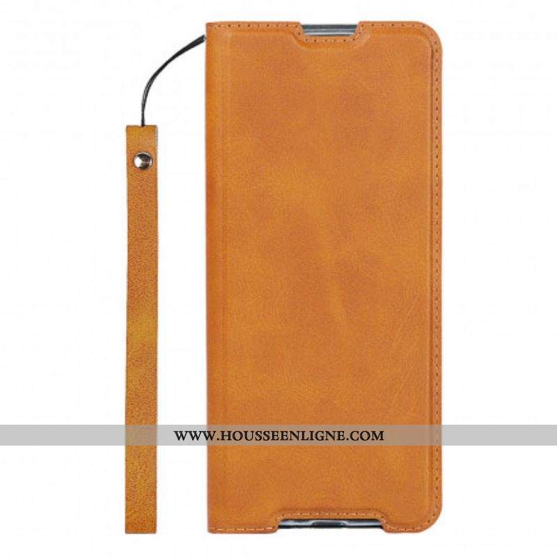 Flip Cover Sony Xperia 1 III Simili Cuir Classe à Lanière