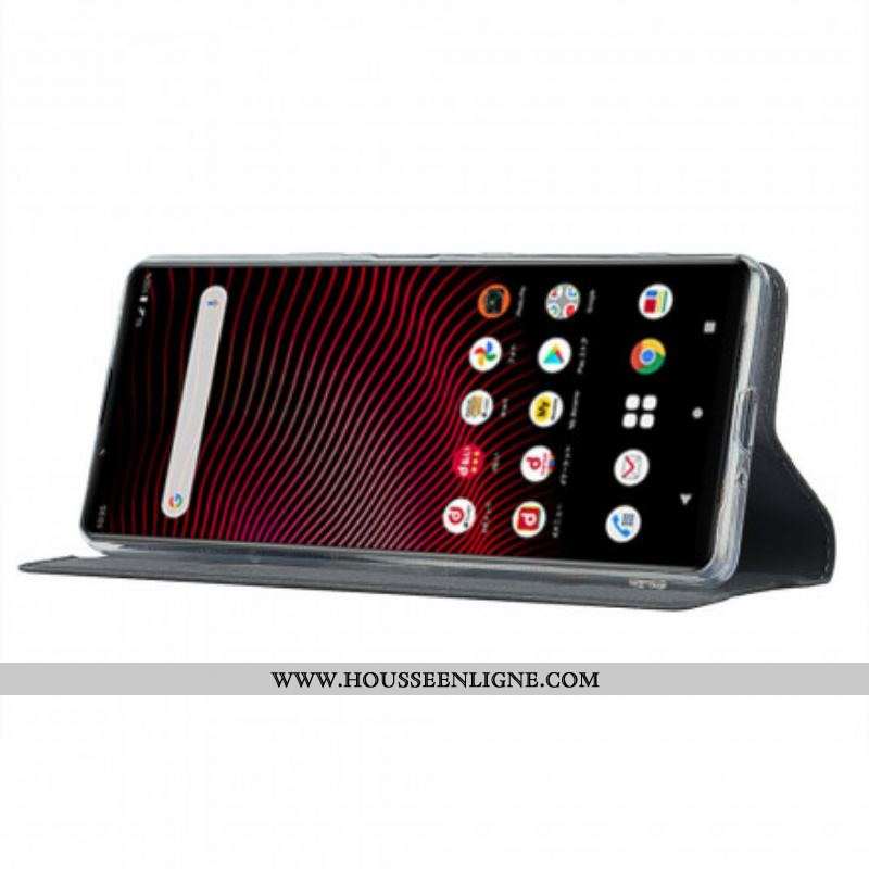 Flip Cover Sony Xperia 1 III Simili Cuir Classe à Lanière