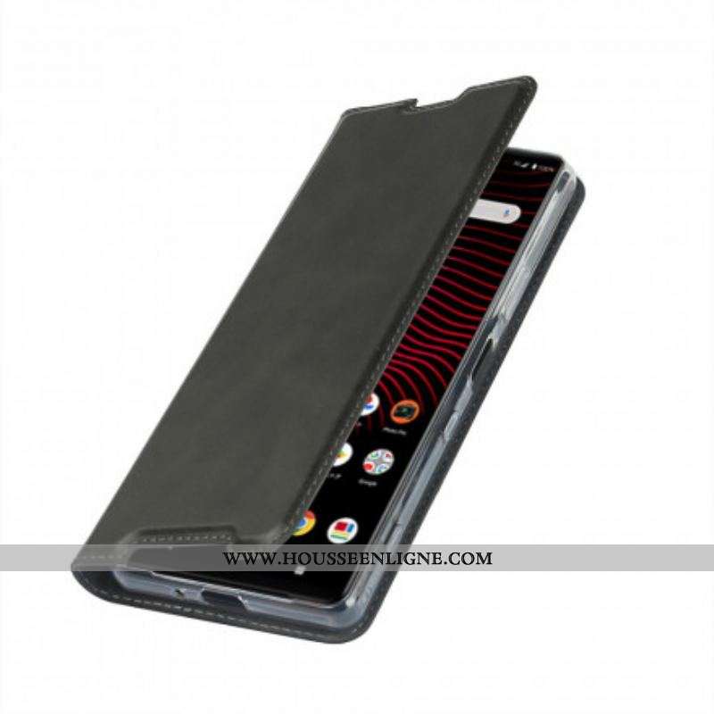 Flip Cover Sony Xperia 1 III Simili Cuir Classe à Lanière
