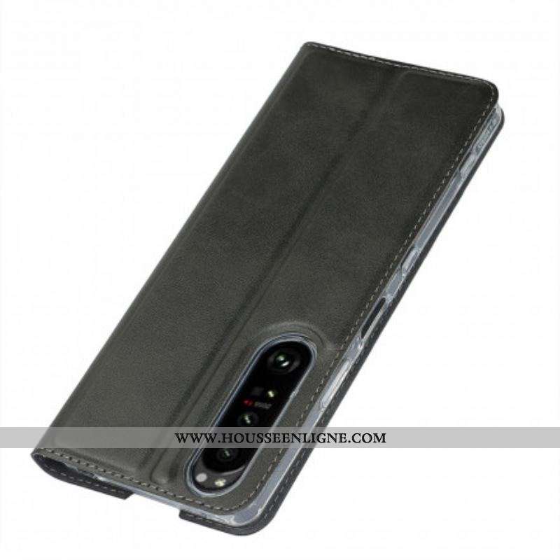 Flip Cover Sony Xperia 1 III Simili Cuir Classe à Lanière