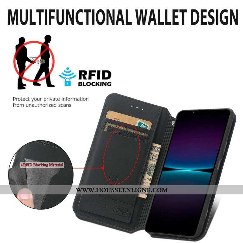 Flip Cover Sony Xperia 1 IV Design RFID Caseneo