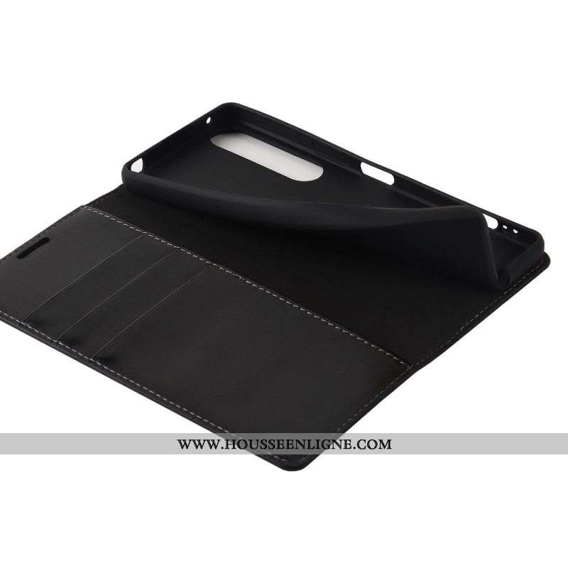 Flip Cover Sony Xperia 1 IV Véritable Cuir