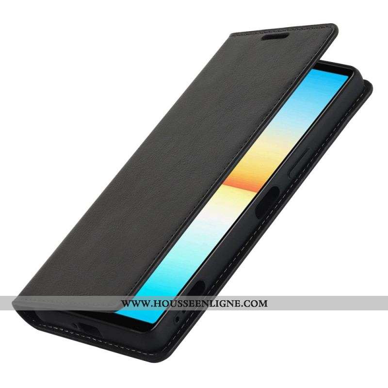 Flip Cover Sony Xperia 1 IV Véritable Cuir