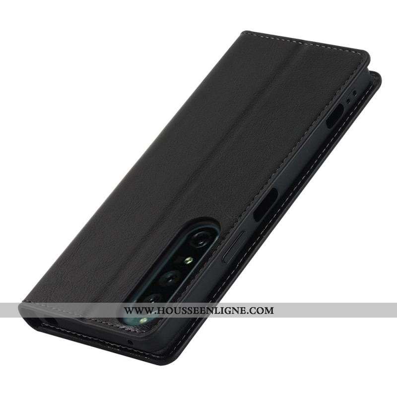 Flip Cover Sony Xperia 1 IV Véritable Cuir