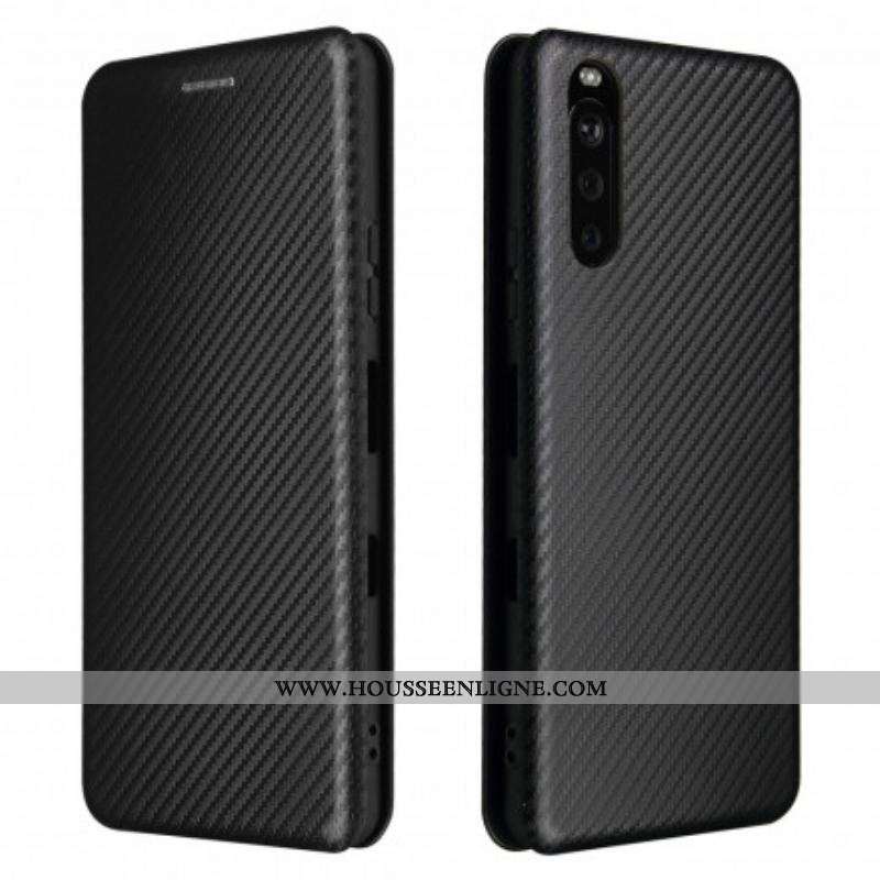Flip Cover Sony Xperia 10 III Silicone Carbone Coloré