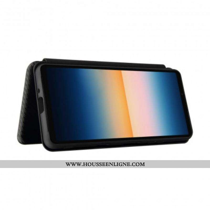 Flip Cover Sony Xperia 10 III Silicone Carbone Coloré