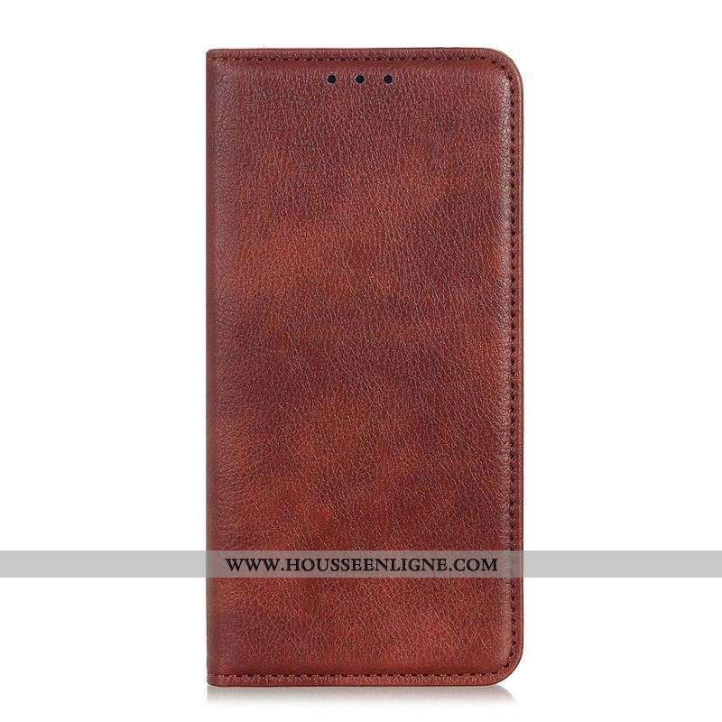 Flip Cover Sony Xperia 10 IV Cuir Fendu Litchi
