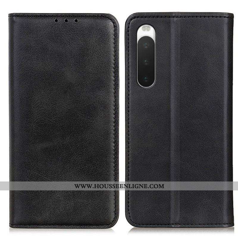 Flip Cover Sony Xperia 10 IV Cuir Fendu