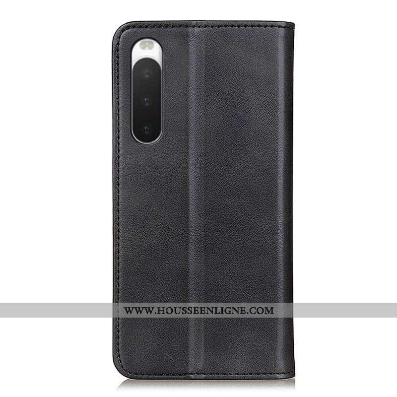 Flip Cover Sony Xperia 10 IV Cuir Fendu