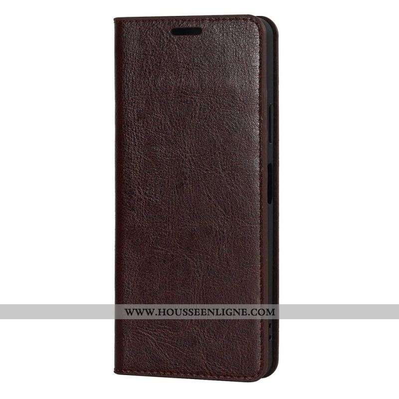 Flip Cover Sony Xperia 10 IV Cuir Véritable