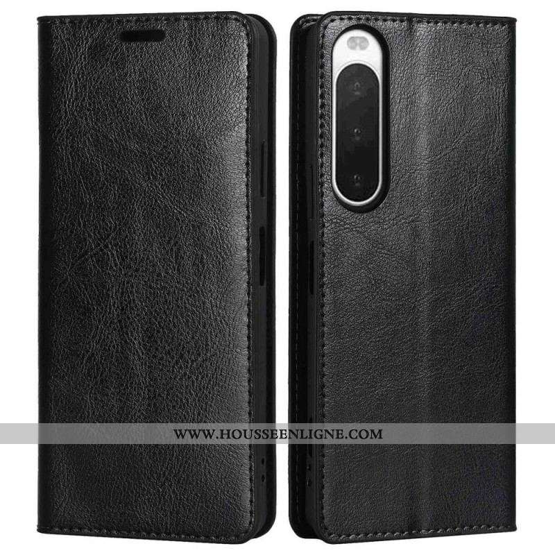 Flip Cover Sony Xperia 10 IV Cuir Véritable