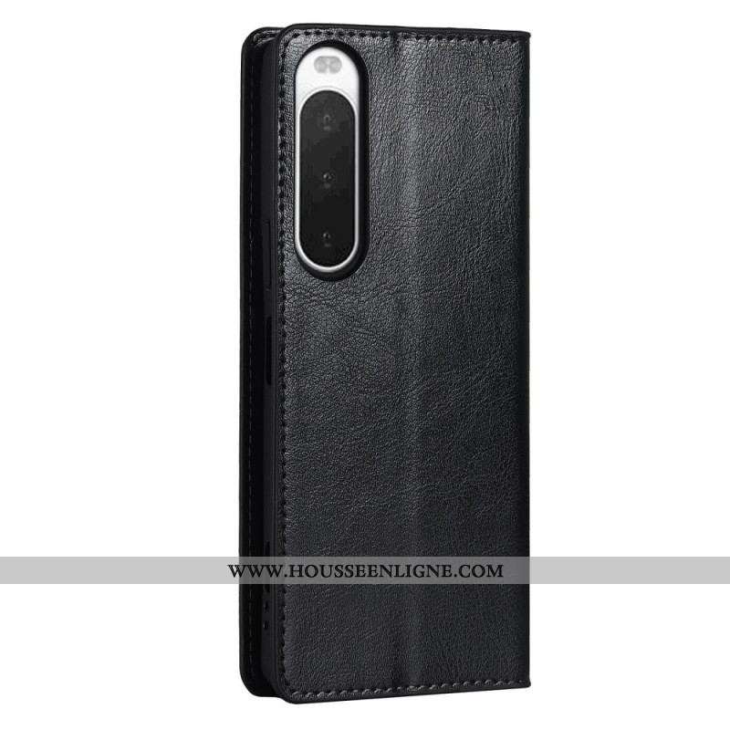 Flip Cover Sony Xperia 10 IV Cuir Véritable