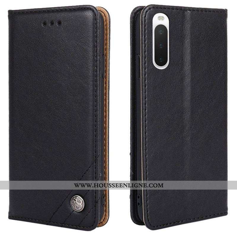 Flip Cover Sony Xperia 10 IV Simili Cuir Rivet Décoratif
