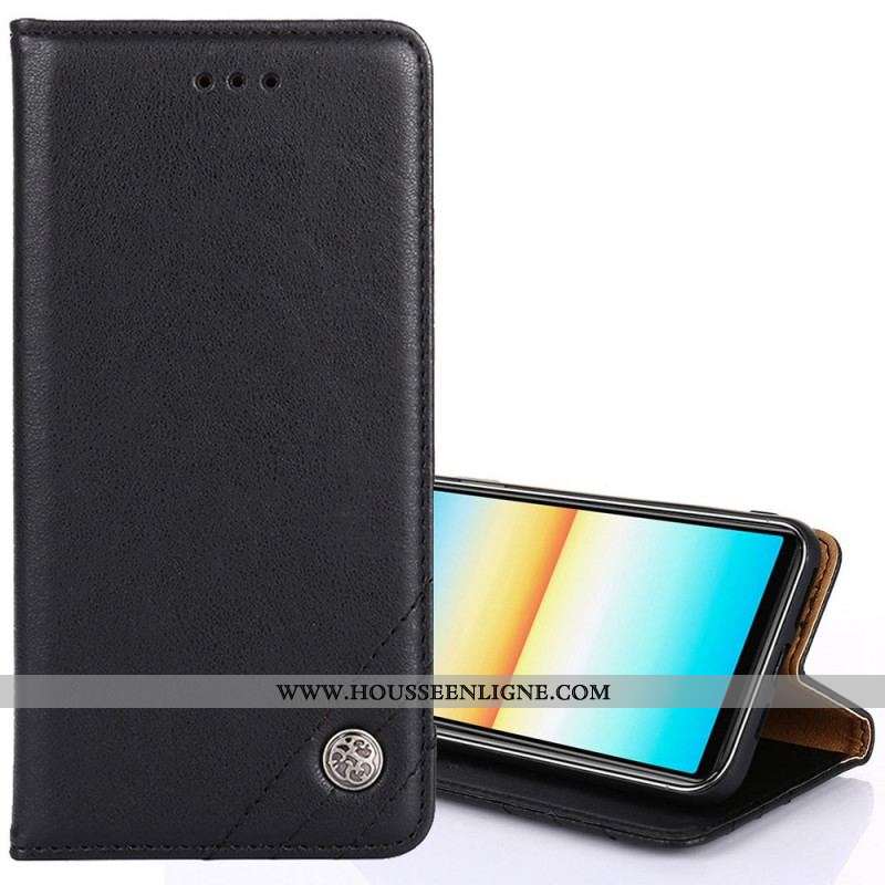 Flip Cover Sony Xperia 10 IV Simili Cuir Rivet Décoratif