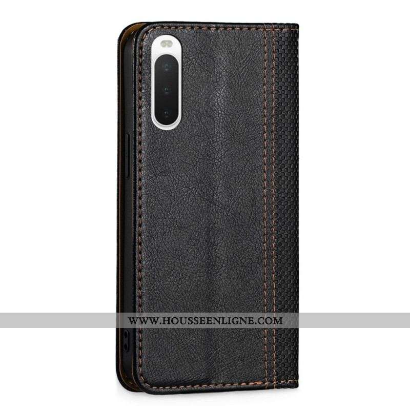 Flip Cover Sony Xperia 10 IV Simili Cuir Vintage