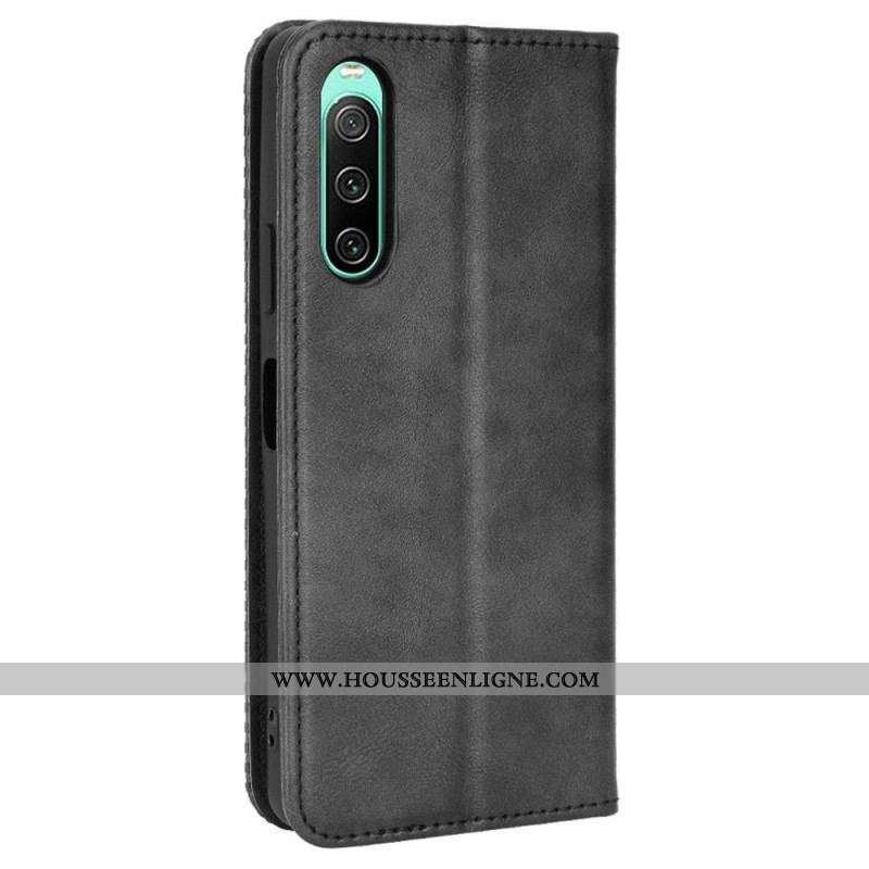 Flip Cover Sony Xperia 10 IV Style Cuir Stylisé