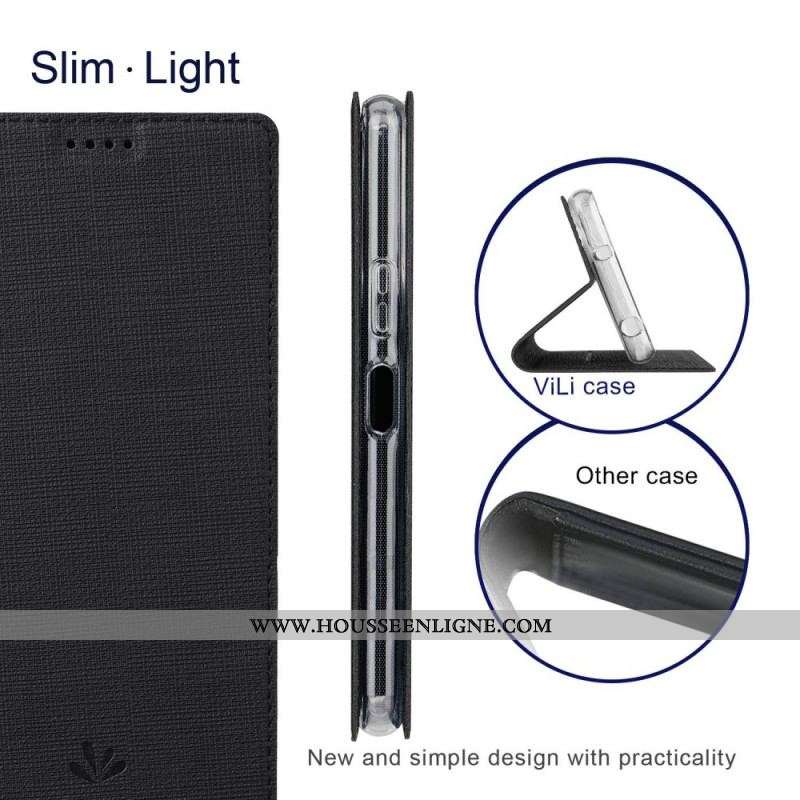 Flip Cover Sony Xperia 10 IV Texture Tissu VILI