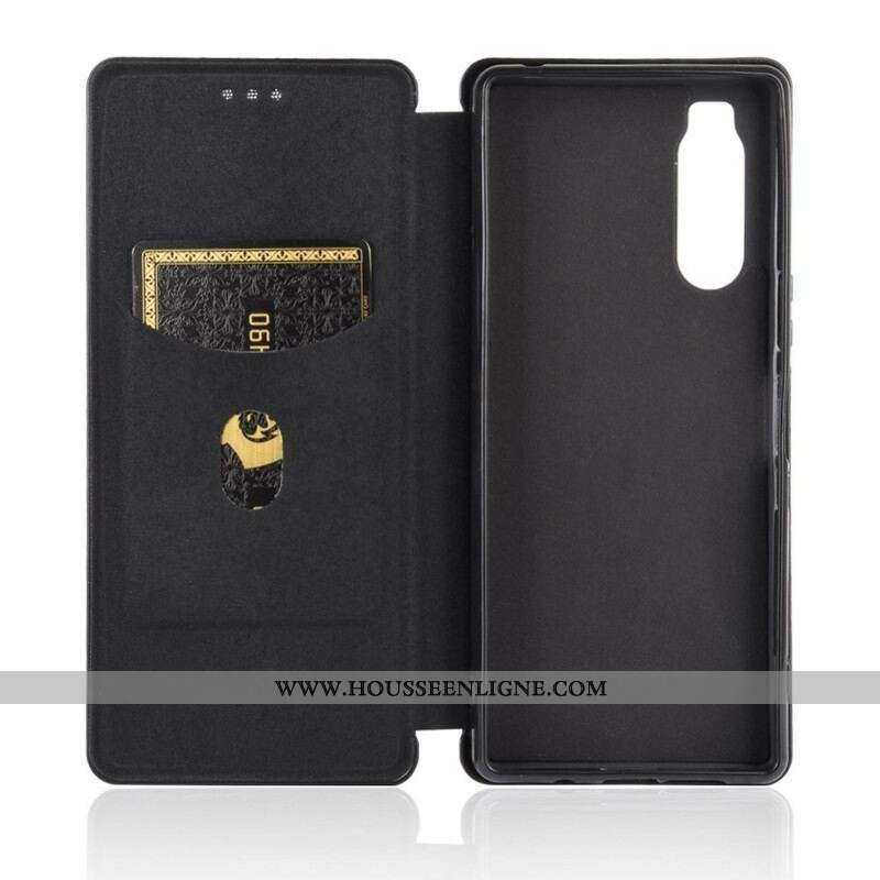 Flip Cover Sony Xperia 5 II Silicone Carbone Coloré
