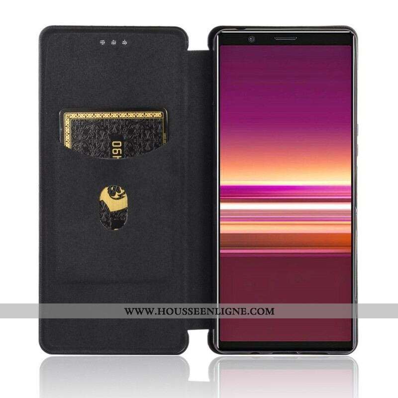 Flip Cover Sony Xperia 5 II Silicone Carbone Coloré