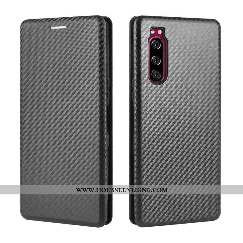 Flip Cover Sony Xperia 5 II Silicone Carbone Coloré