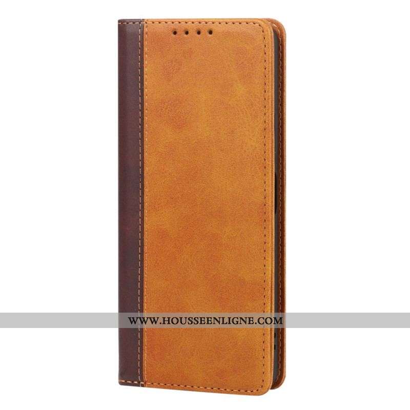Flip Cover Sony Xperia 5 IV Bicolore Effet Cuir