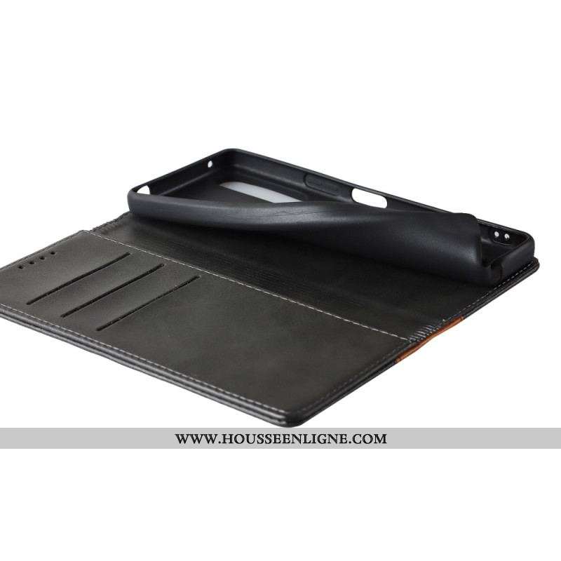 Flip Cover Sony Xperia 5 IV Bicolore Effet Cuir