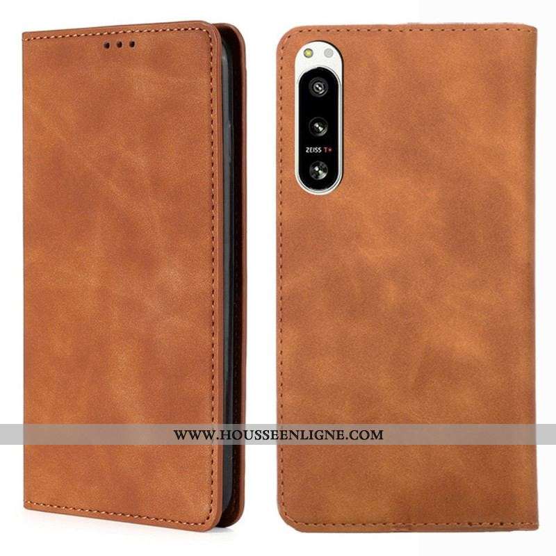 Flip Cover Sony Xperia 5 IV Simili Cuir Élégant
