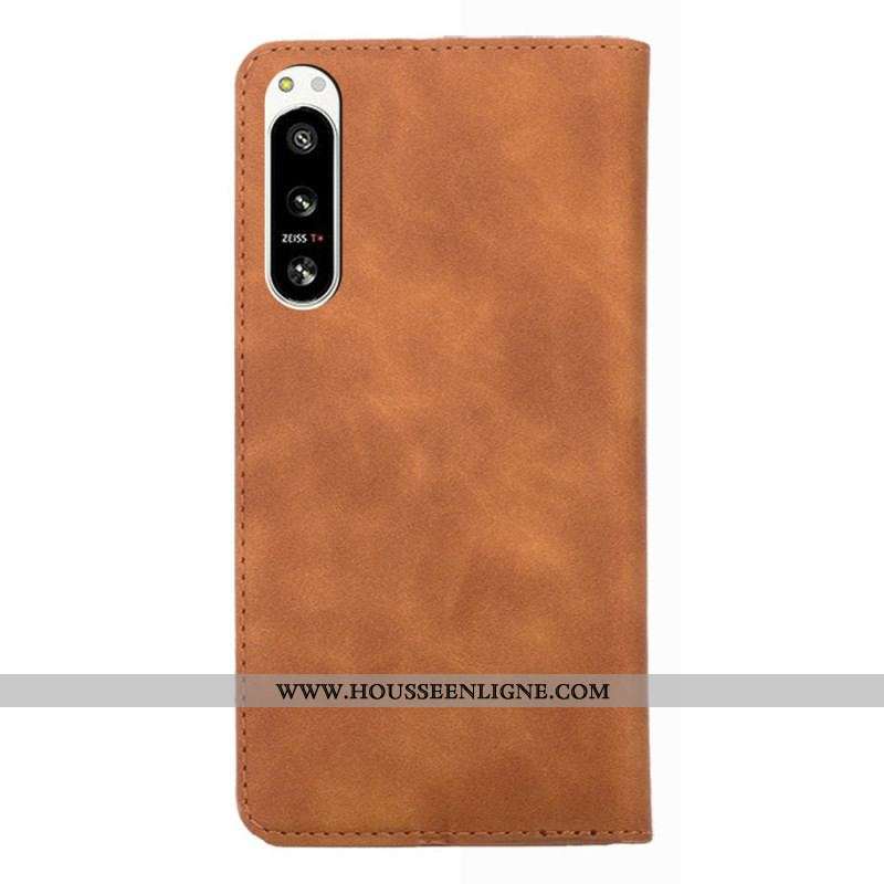 Flip Cover Sony Xperia 5 IV Simili Cuir Élégant
