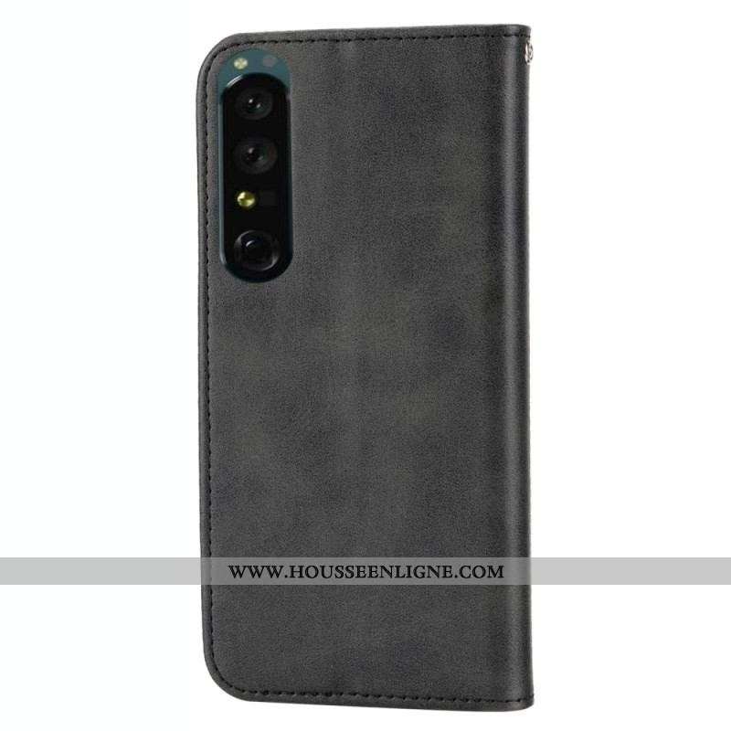 Flip Cover Sony Xperia 5 IV Style Cuir Motif 3D avec Lanière