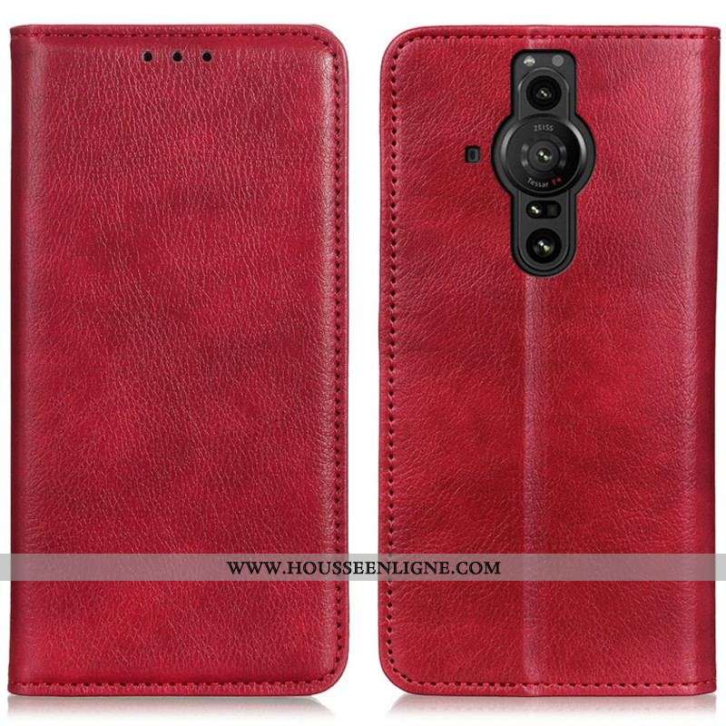 Flip Cover Sony Xperia Pro-I Cuir Litchi Fendu