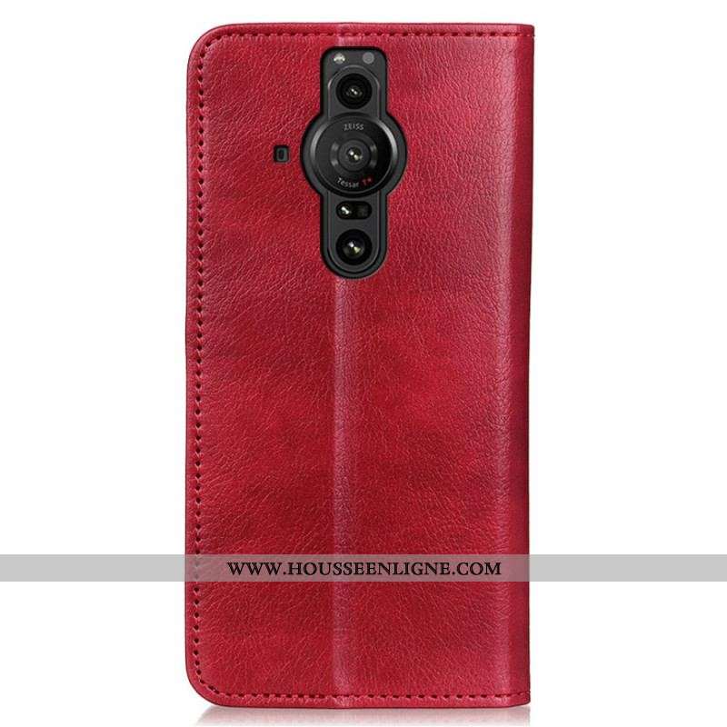 Flip Cover Sony Xperia Pro-I Cuir Litchi Fendu