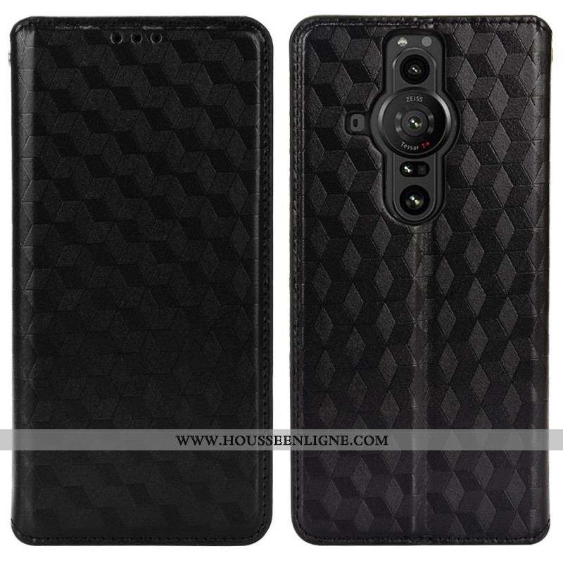 Flip Cover Sony Xperia Pro-I Effet Cuir Diamant