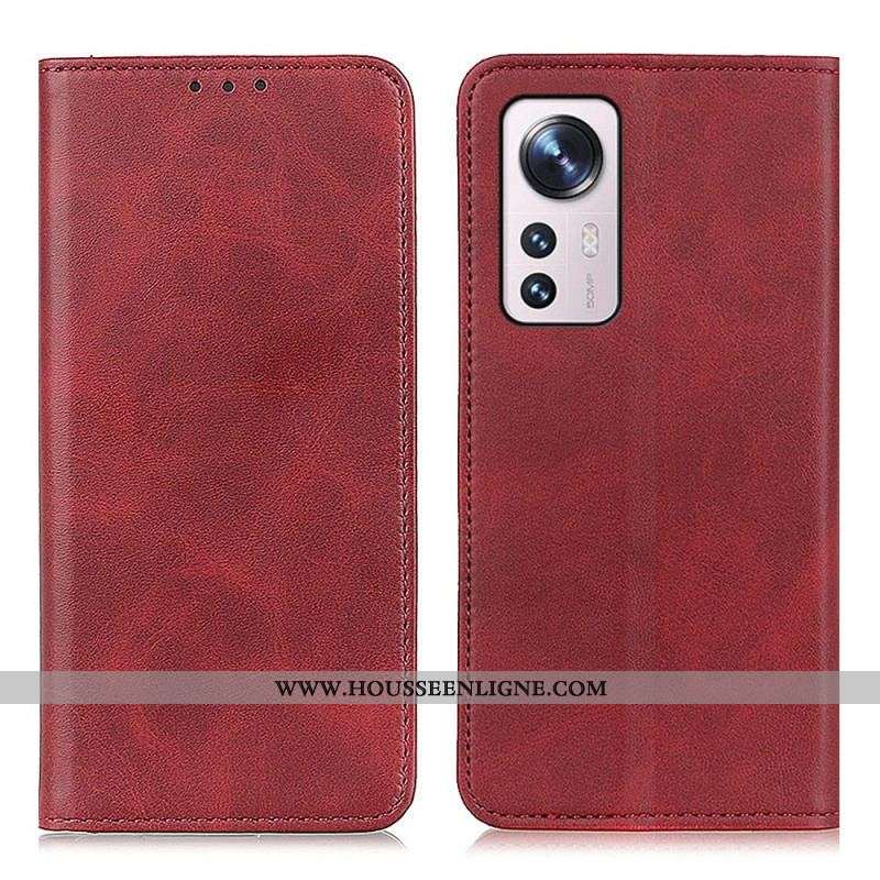 Flip Cover  Xiaomi 12 / 12X Cuir Fendu Élégance