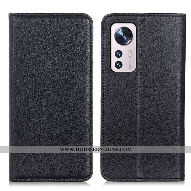 Flip Cover  Xiaomi 12 / 12X Cuir Litchi Fendu Texture