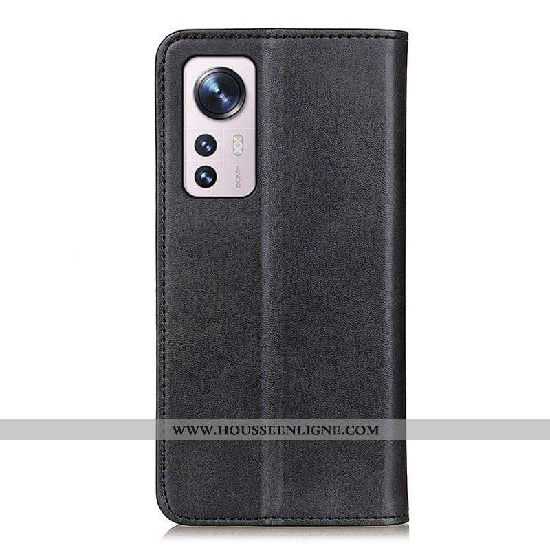 Flip Cover Xiaomi 12 Pro Cuir Fendu Élégance