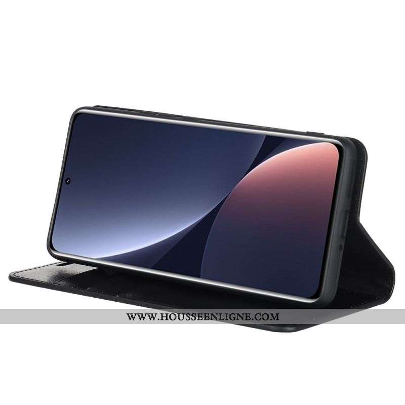 Flip Cover Xiaomi 12 Pro Cuir Véritable