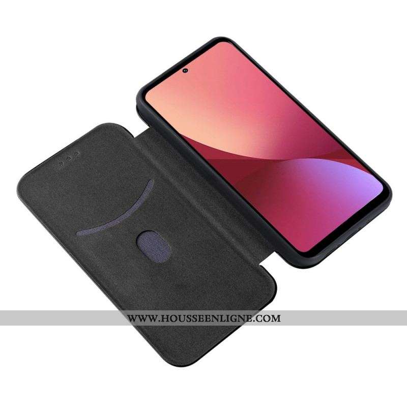 Flip Cover Xiaomi 12 Pro Silicone Carbone Coloré