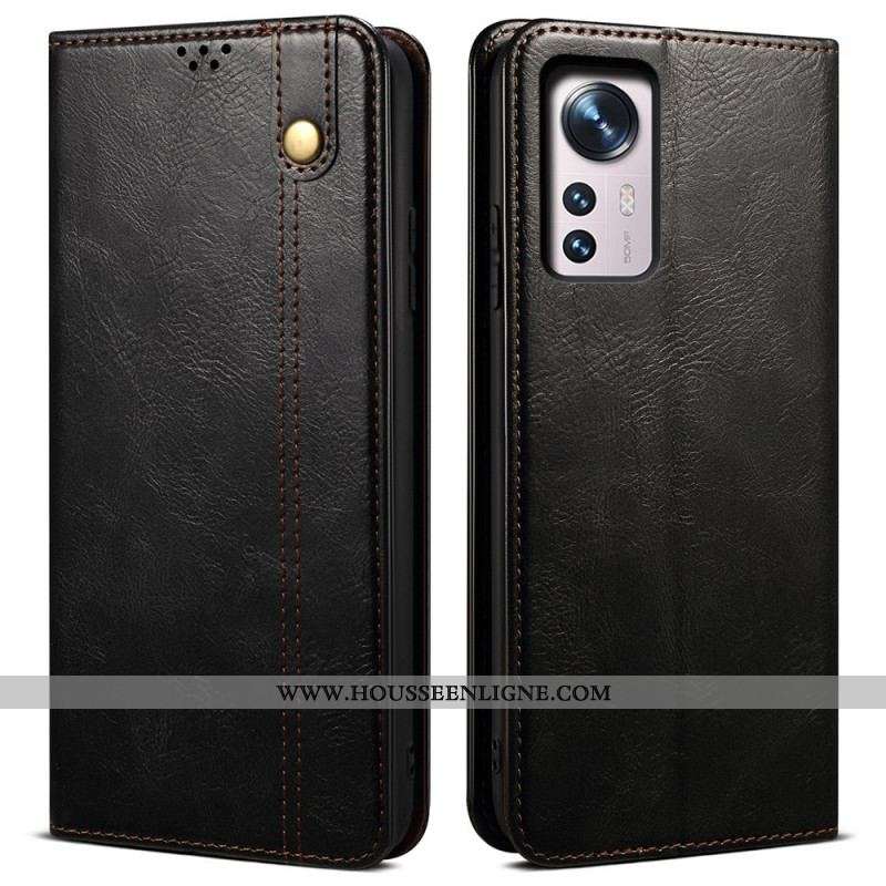 Flip Cover Xiaomi 12 Pro Simili Cuir Ciré