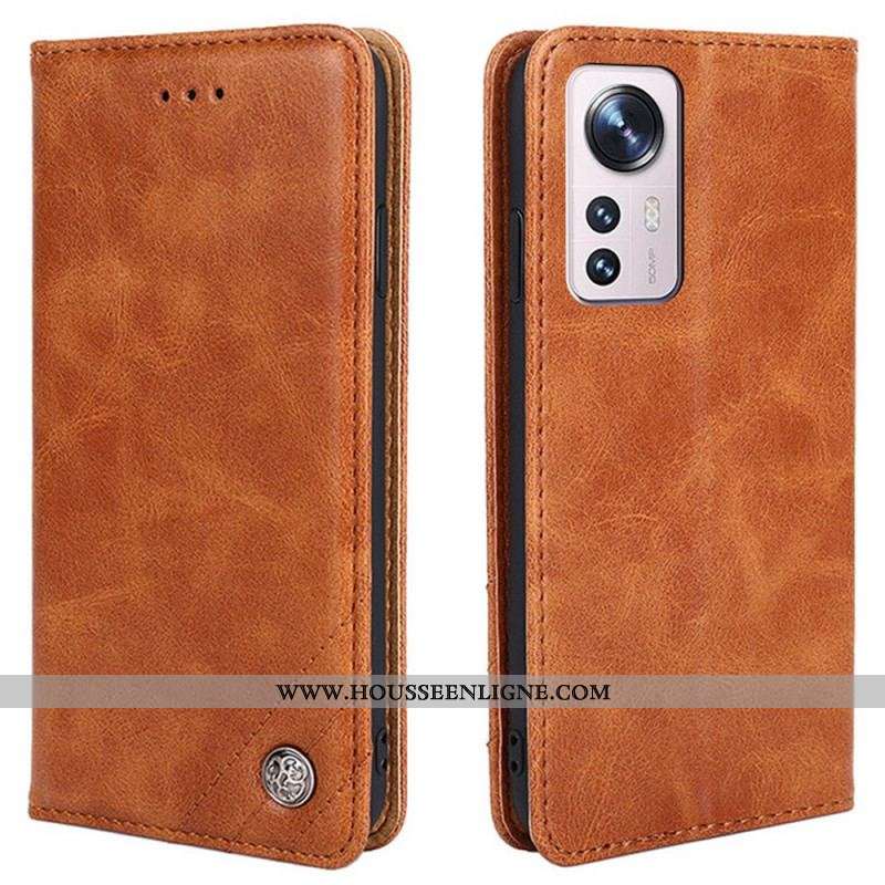 Flip Cover Xiaomi 12 Pro Style Cuir Rivet