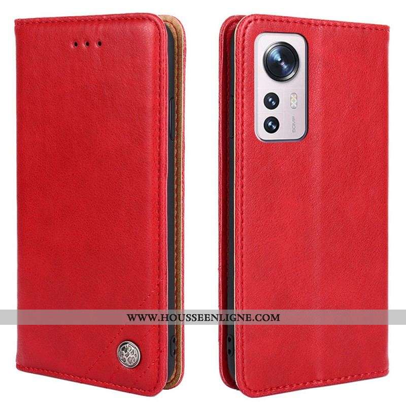 Flip Cover Xiaomi 12 Pro Style Cuir Rivet