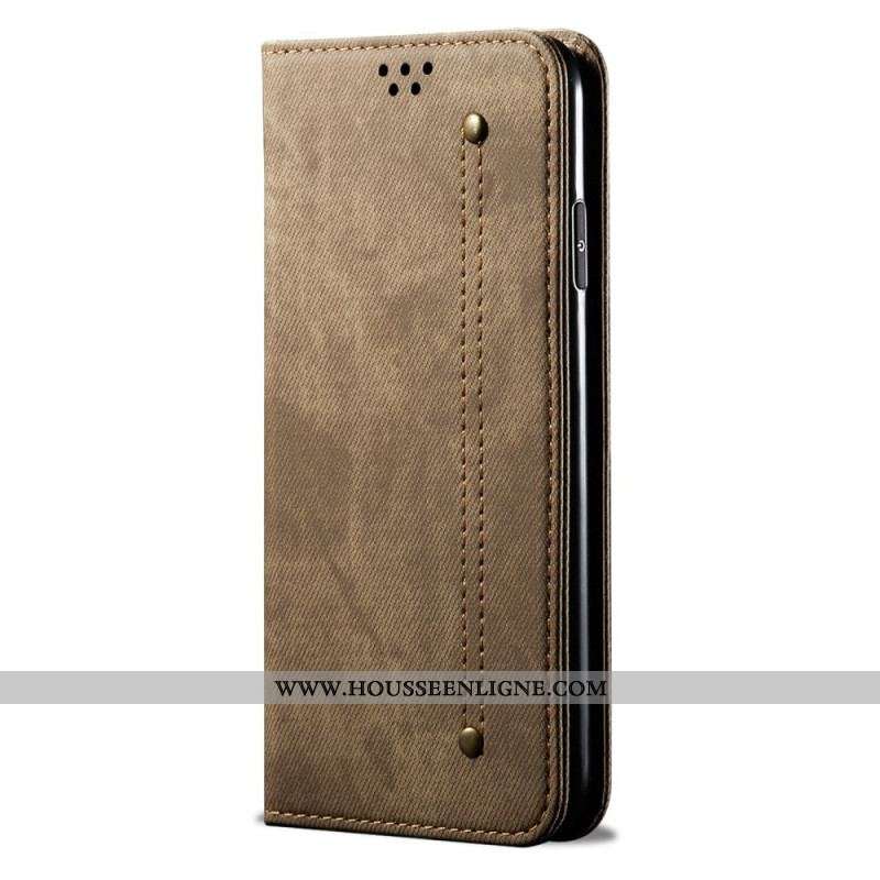 Flip Cover Xiaomi 12 Pro Tissu Jeans