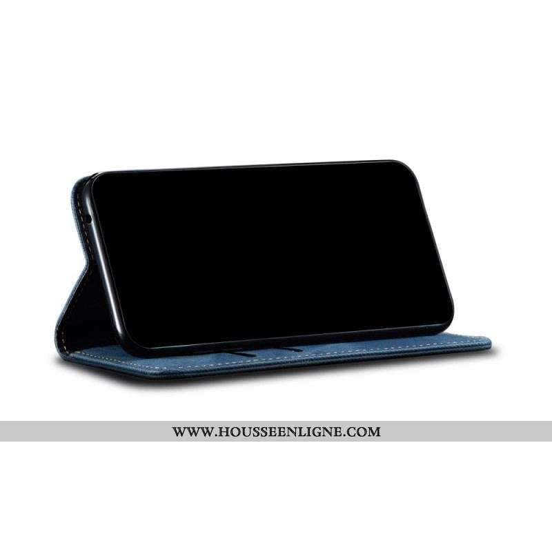 Flip Cover Xiaomi 12 Pro Tissu Jeans