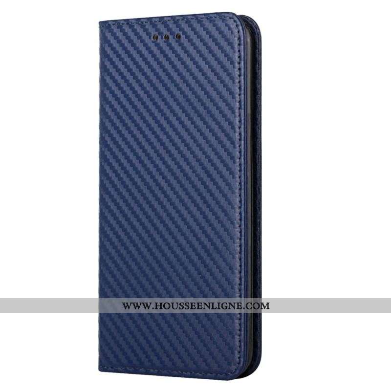 Flip Cover Xiaomi 12T / 12T Pro Fibre Carbone avec Lanière