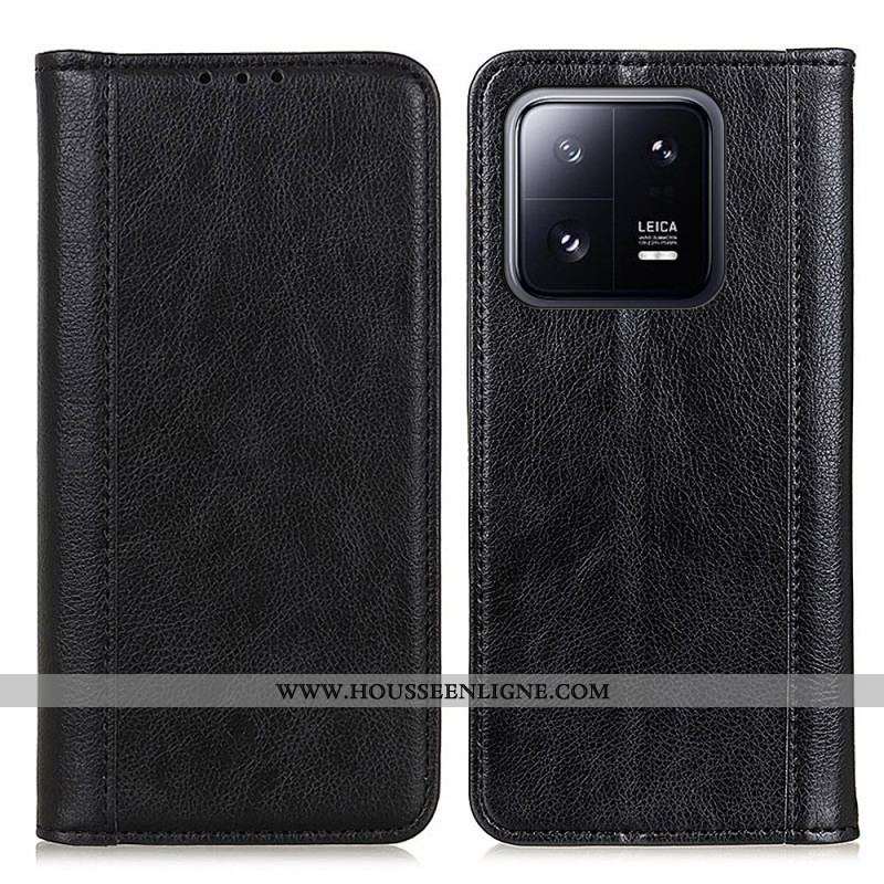 Flip Cover Xiaomi 13 Pro Version Colorée Cuir Fendu