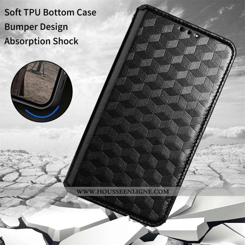 Flip Cover Xiaomi Redmi A1 Effet Cuir Cubes 3D