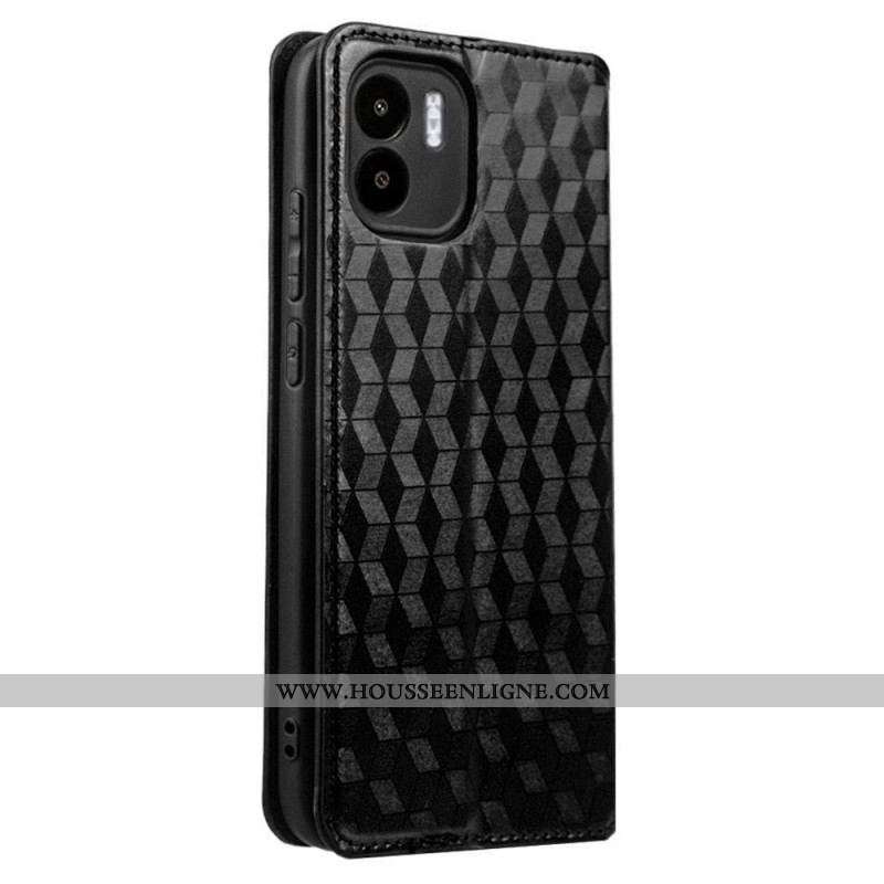 Flip Cover Xiaomi Redmi A1 Effet Cuir Cubes 3D