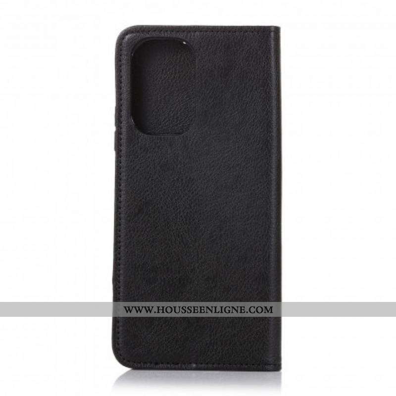 Flip Cover Xiaomi Redmi Note 10/10S/Poco M5s Cuir Fendu Litchi